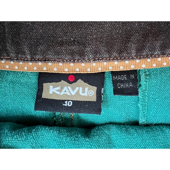 Kavu Denim Solid Green Knee Length Wrap Skirt Size 10 - Picture 6 of 10